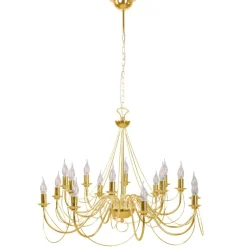 Kroonluchter retro, 16-lichts, goud