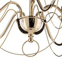 Kroonluchter retro, vijfarmig 75 cm, goud