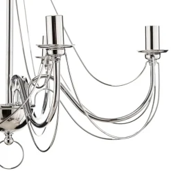 Kroonluchter retro, vijfarmig 75 cm, chroom