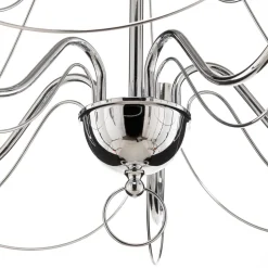 Kroonluchter retro, vijfarmig 75 cm, chroom