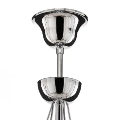 Kroonluchter retro, vijfarmig 75 cm, chroom