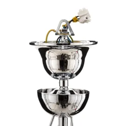 Kroonluchter retro, vijfarmig 75 cm, chroom