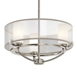 Kroonluchter Saldana 3-lamps vertind organza