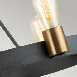 Kroonluchter Silas, zwart, 6-lamps, Ø72,3cm