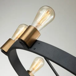 Kroonluchter Silas, zwart, 8-lamps, Ø 82,9cm