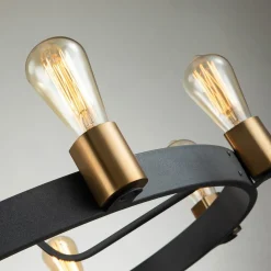 Kroonluchter Silas, zwart, 8-lamps, Ø 82,9cm