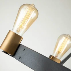 Kroonluchter Silas, zwart, 4-lamps, Ø 54,9cm