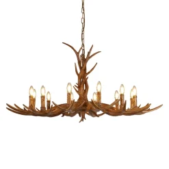 Kroonluchter Stag in geweivorm, 12-lamps