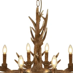 Kroonluchter Stag in geweivorm, 12-lamps