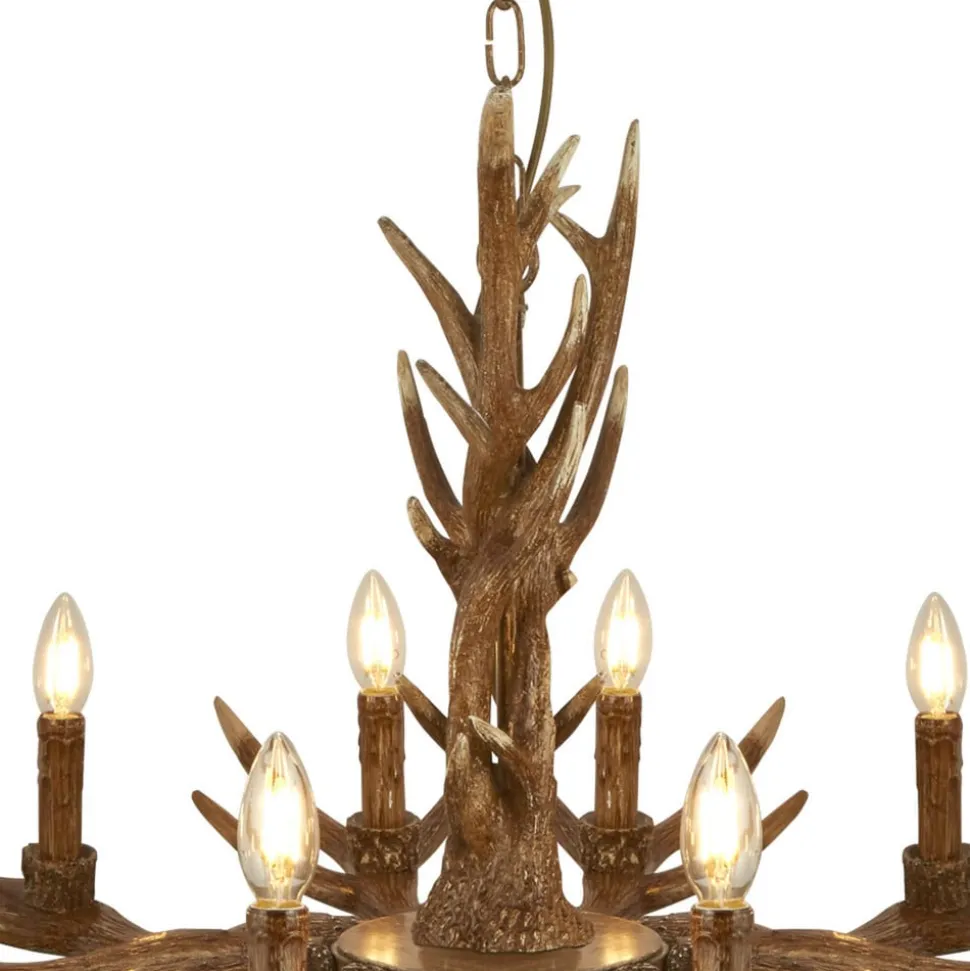 Kroonluchter Stag in geweivorm, 12-lamps