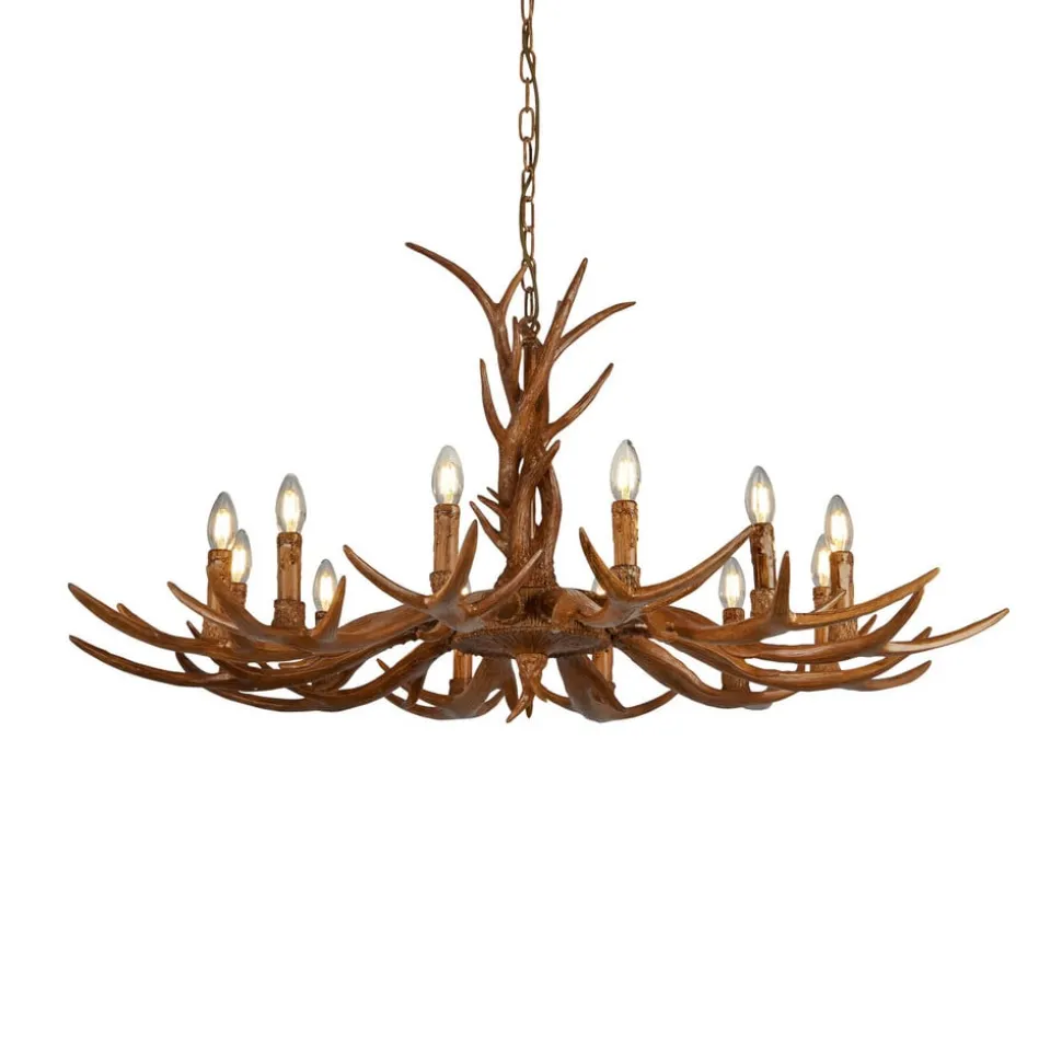 Kroonluchter Stag in geweivorm, 12-lamps