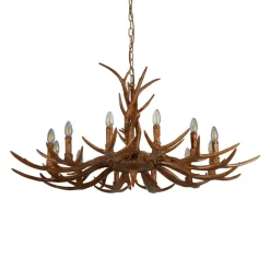 Kroonluchter Stag in geweivorm, 12-lamps