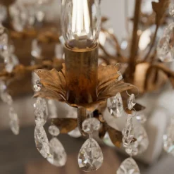 Kroonluchter Teresa, brons, kristal, Ø 70 cm, 8 kaarslampen