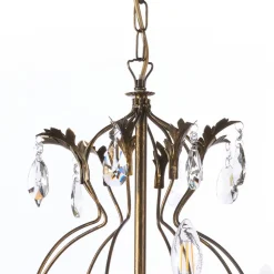 Kroonluchter Teresa, 12-lamps, bronskleurig, kristal