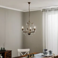 Kroonluchter Teresa met kristallen, 3-lamps