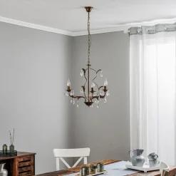 Kroonluchter Teresa met kristallen, 3-lamps