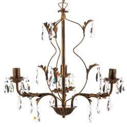Kroonluchter Teresa met kristallen, 3-lamps