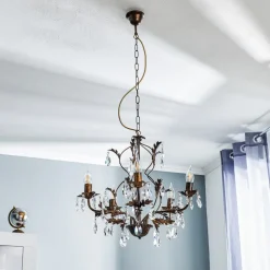 Kroonluchter Teresa met kristallen, 5-lamps