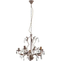 Kroonluchter Teresa met kristallen, 5-lamps