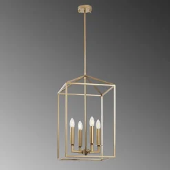 Kroonluchter Till 13256, goudkleurig, metaal, 4-lamps