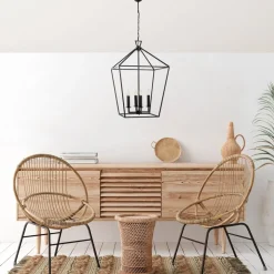 Kroonluchter Till 13251, zwart, metaal, 4-lamps