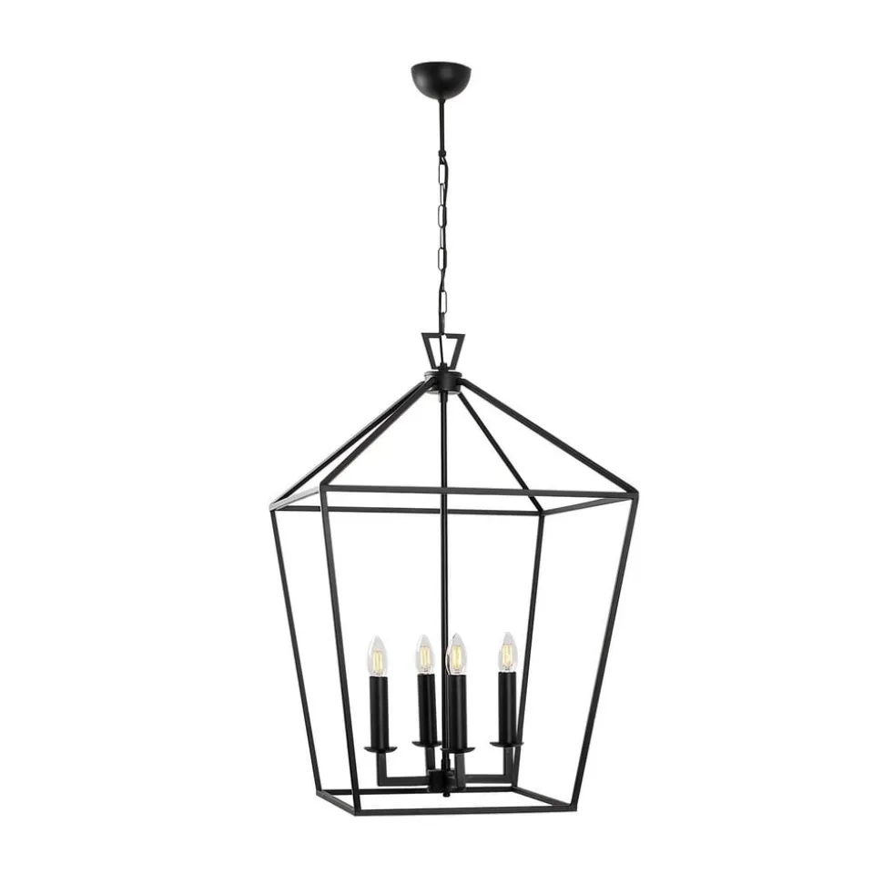 Kroonluchter Till 13251, zwart, metaal, 4-lamps