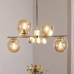 Kroonluchter Toppo, goud, 4-lamps