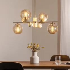 Kroonluchter Toppo, goud, 4-lamps