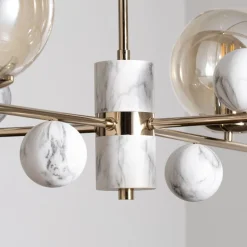 Kroonluchter Toppo, goud, 4-lamps