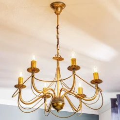 Kroonluchter Tori 6, 6-lamps, goud