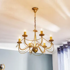 Kroonluchter Tori 6, 6-lamps, goud