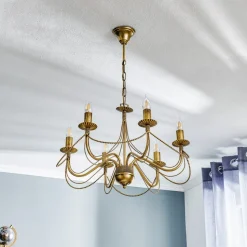 Kroonluchter Tori 6, 6-lamps, goud