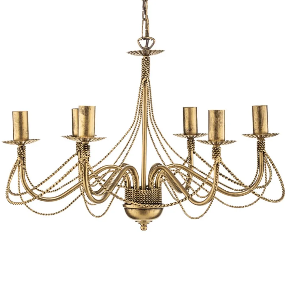 Kroonluchter Tori 6, 6-lamps, goud