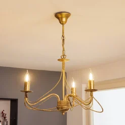 Kroonluchter Tori 3, 3-lamps, goud