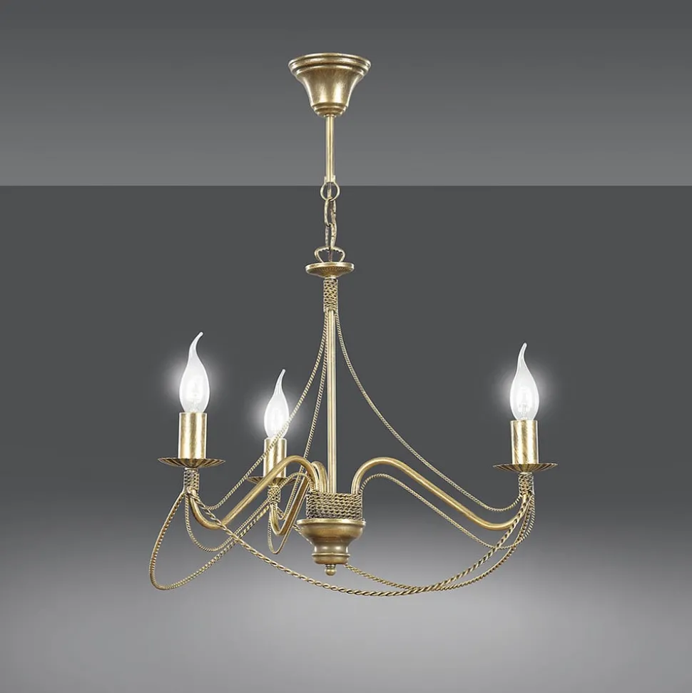 Kroonluchter Tori 3, 3-lamps, goud