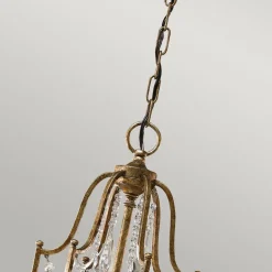 Kroonluchter Valentina, 6-lamps, brons/kristal