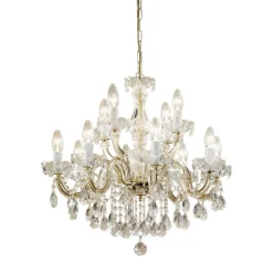 Kroonluchter Valerie, messing, 12-lamps