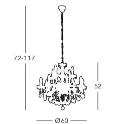 Kroonluchter Valerie, messing, 12-lamps