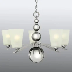 Kroonluchter Zelda 5-lamps nikkel