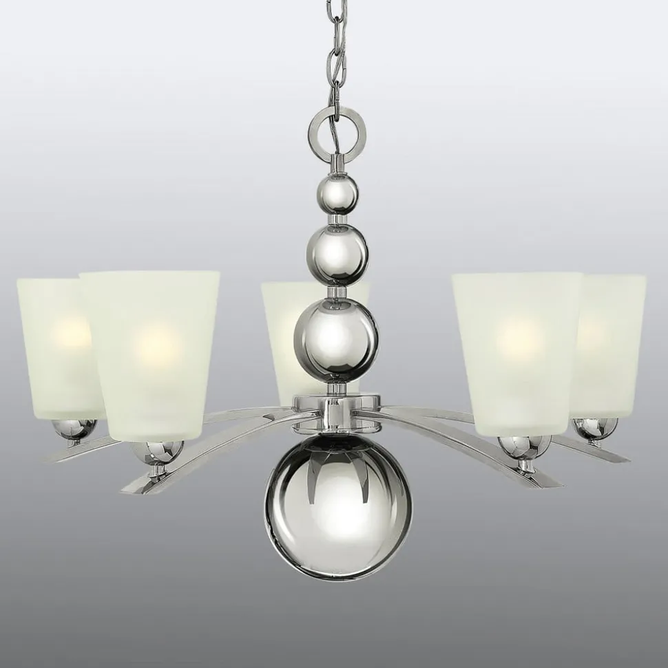 Kroonluchter Zelda 5-lamps nikkel