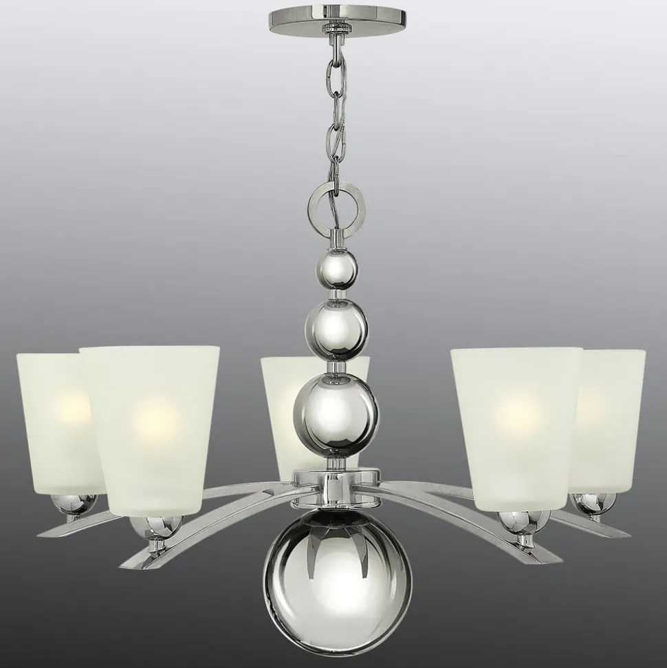 Kroonluchter Zelda 5-lamps nikkel