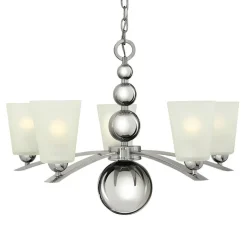 Kroonluchter Zelda 5-lamps nikkel