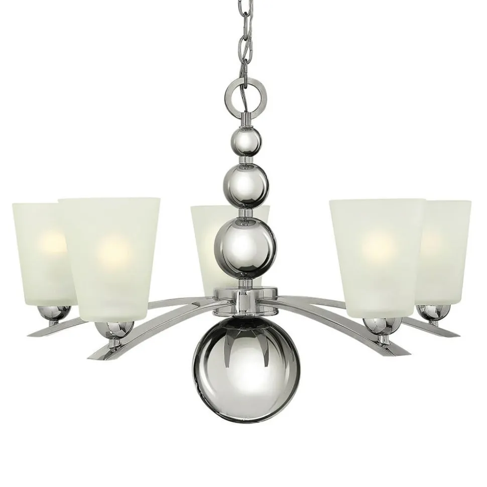 Kroonluchter Zelda 5-lamps nikkel