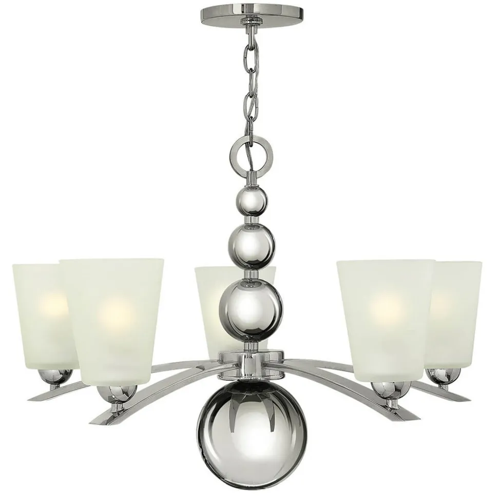 Kroonluchter Zelda 5-lamps nikkel