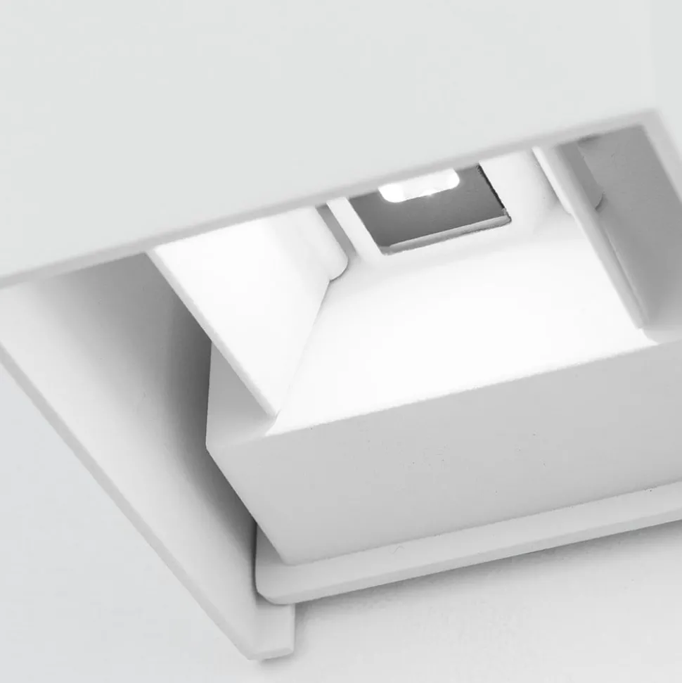 Kubusvormig LED buitenwandlamp Cube in wit