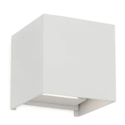 Kubusvormig LED buitenwandlamp Cube in wit