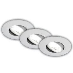 Kulana A inbouwlamp, mat chroom, 4000K, set van 3