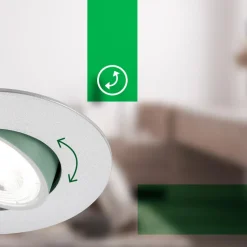 Kulana A inbouwlamp, mat chroom, 4000K, set van 3