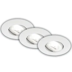 Kulana A inbouwlamp, wit, 4000K, Ø9cm, set van 3