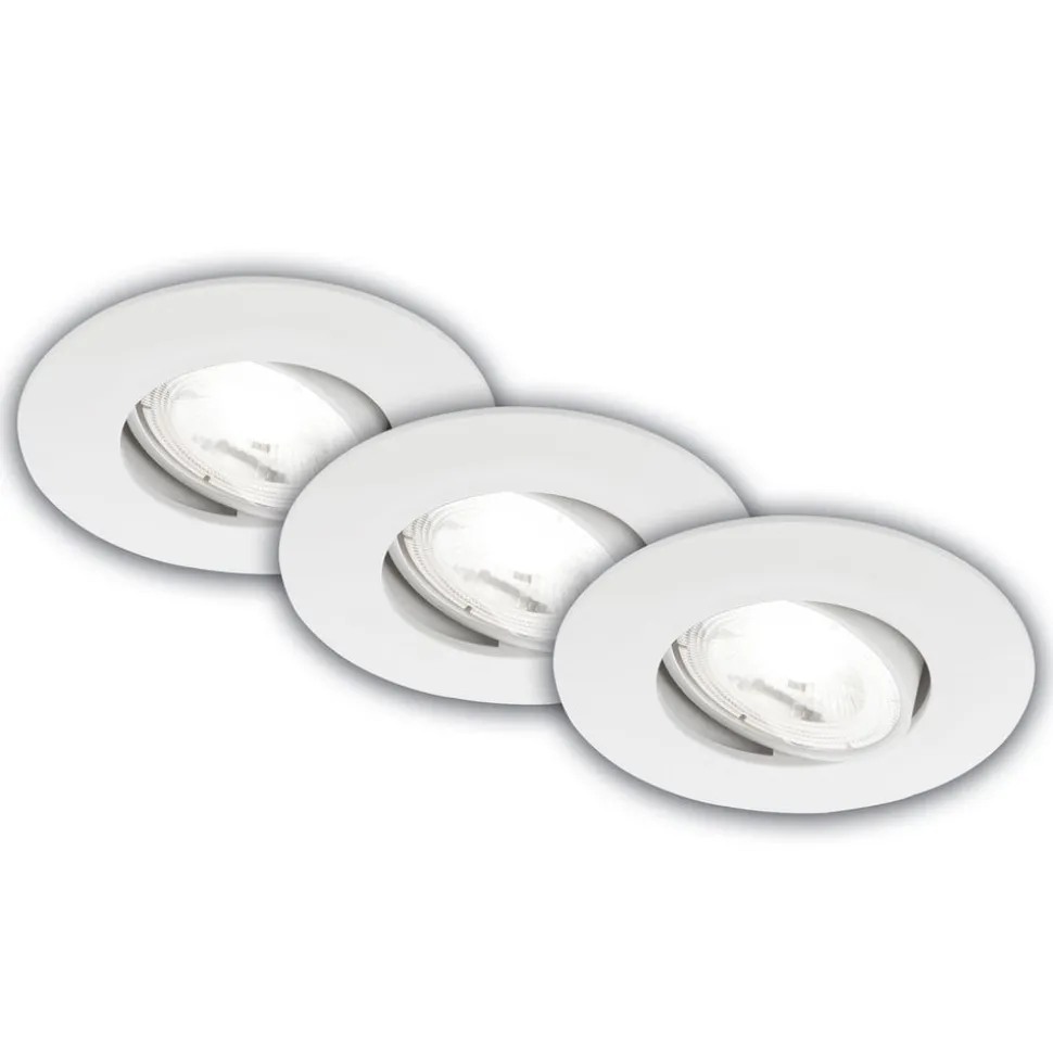 Kulana A inbouwlamp, wit, 4000K, Ø9cm, set van 3